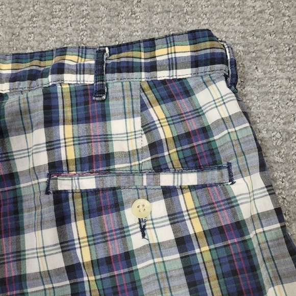Vintage Polo Ralph Lauren Shorts Mens 36 Blue Green Yellow Linen Blend Preppy - Picture 7 of 11